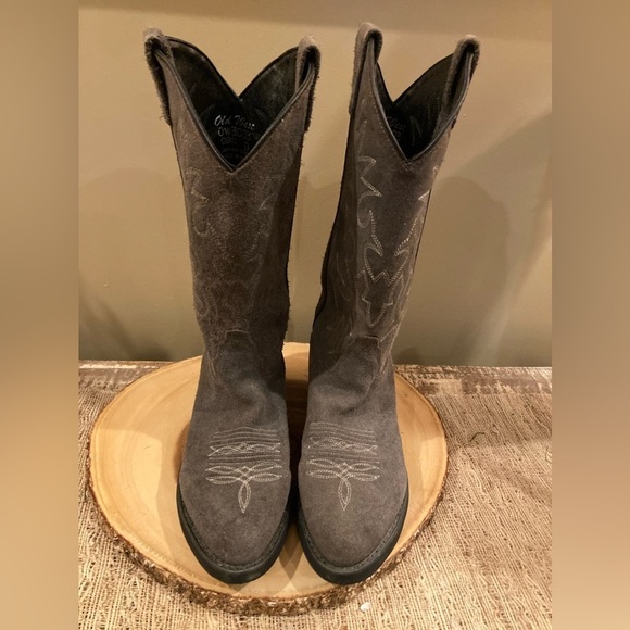 Old West Women’s 8D Gray Suede Leather Cowboy Boots Western Cowgirl‎ Well Made - Picture 5 of 16